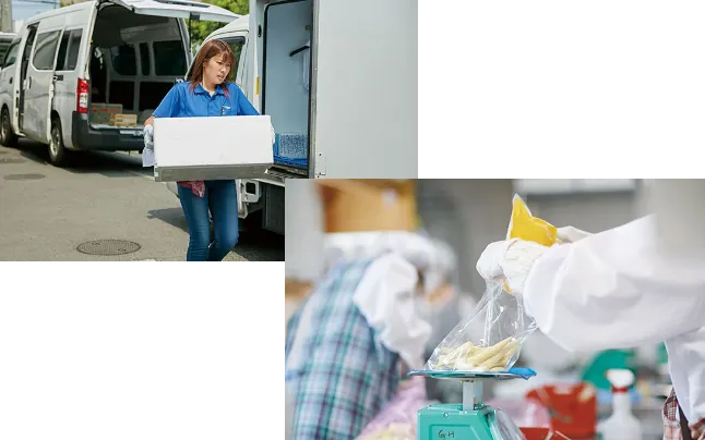 事業を引き継いだヤマト食品（株）の作業風景